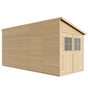 Casetta Addossata da Giardino in Legno Chiusa 2x5 m Pavimento 10 m2