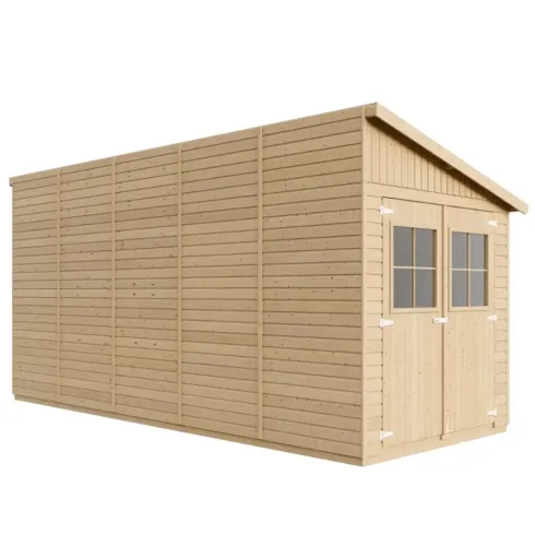 Casetta Addossata da Giardino in Legno Chiusa 2x5 m Pavimento 10 m2