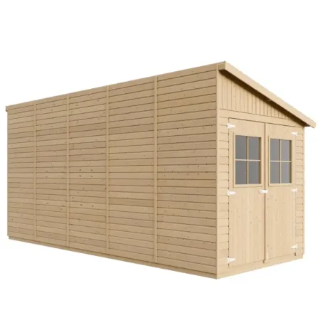 Casetta Addossata da Giardino in Legno Chiusa 2x5 m Pavimento 10 m2