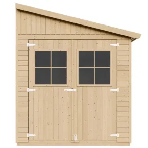 Casetta Addossata da Giardino in Legno Chiusa 2x5 m Pavimento 10 m2 2