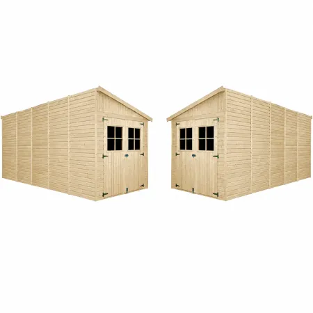 Casetta Addossata da Giardino in Legno Chiusa 2x5 m Pavimento 10 m2