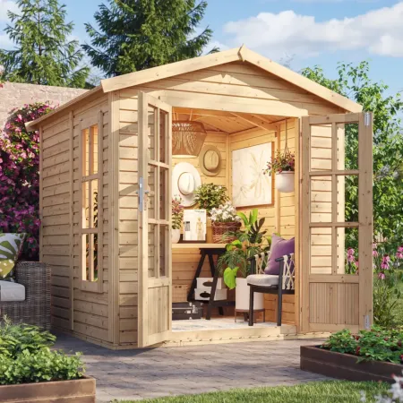 Casetta da Giardino in Legno 2x2 m 4 m2 con Pavimento e Tegole Rosso