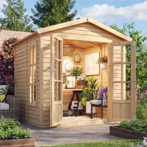 Casetta da Giardino in Legno 2x2 m 4 m2 con Pavimento e Tegole Verde 2