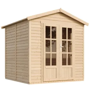 Casetta da Giardino in Legno 2x2 m 4 m2 con Pavimento e Tegole Nero