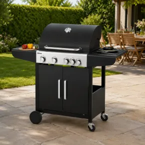 Barbecue a Gas GPL da Esterno 3 Fuochi con Coperchio in Acciaio Inox 2