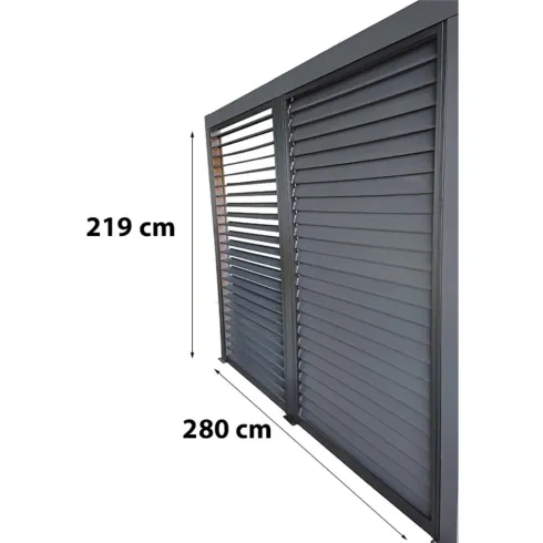 Pergola Bioclimatica Autoportante Alluminio 360x300 cm Lamelle Laterali