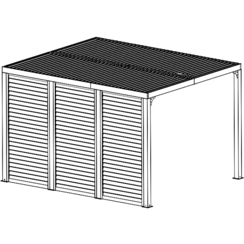 Set 3 Veneziane Laterali Alluminio per Pergola Bioclimatica Lato 3,6 m