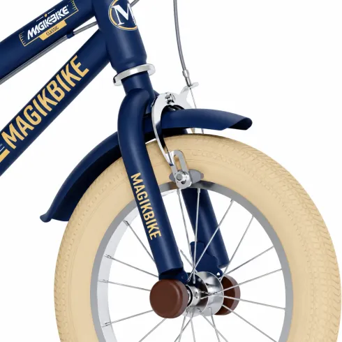 Bicicletta per Bambini 14" Blu Vintage Regolabile con Stabilizzatori