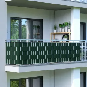 Frangivista in PVC Verde con Clip 19x3500 cm per Recinzione Balcone 2