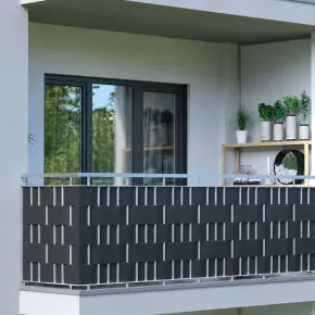 Frangivista in PVC Antracite con Clip 19x3500 cm per Recinzione Balcone 2
