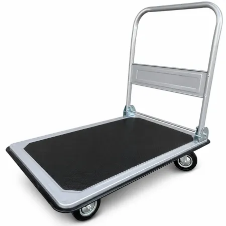 Carrello Portatutto Pieghevole in Acciaio Pianale Antiscivolo 300kg