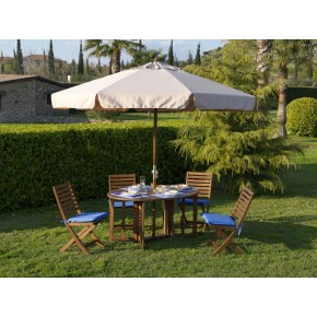 Ombrellone in Legno 2x3 Palo Centrale Rettangolare da Giardino Terrazzo Tavolo 2