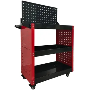 Carrello Portautensili Preforato 3 Ripiani con Pannello Portata 100 kg 2