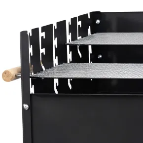Barbecue a Carbone da Giardino con Ripiano e Griglia Inox Regolabile 2