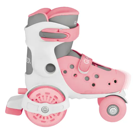 Pattini per Bambini 4 Ruote Regolabili Rosa Pastello Taglia 26-29