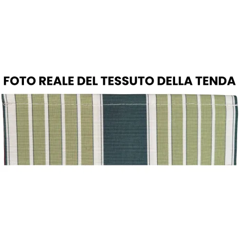 Tenda da Sole per Esterno 300x200 a Barra Quadra Righe Verde Bracci