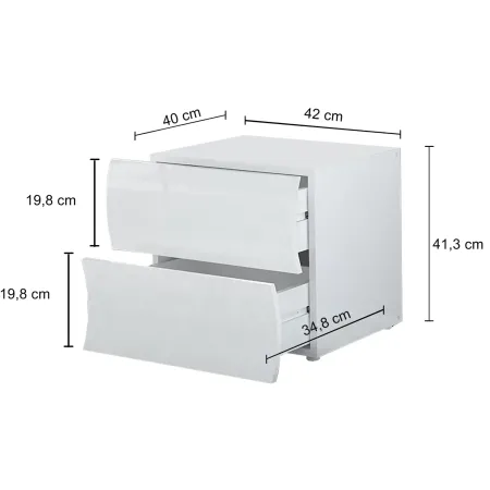 Comodino 2 Cassetti Antracite Opaco in Legno Camera da Letto