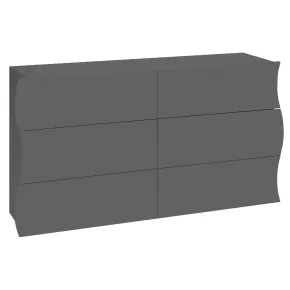 Cassettiera Madia con 6 Cassetti 150 cm in Legno Antracite Opaco