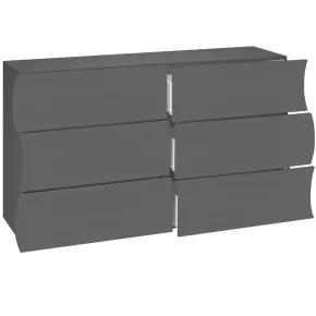 Cassettiera Madia con 6 Cassetti 150 cm in Legno Antracite Opaco 2