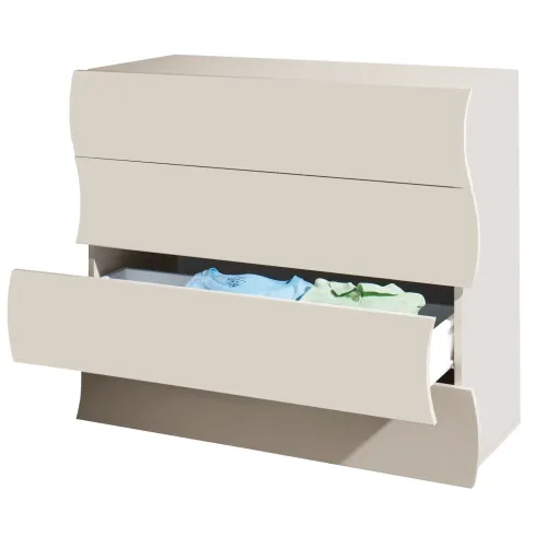 Cassettiera 4 Cassetti Madia in Legno Beige Cachemire Camera Ingresso
