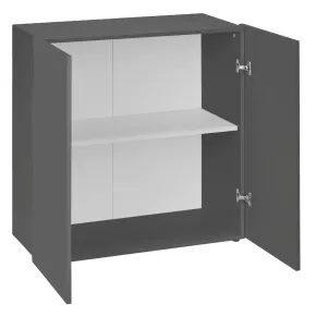 Credenza Multiuso 2 Ante Battenti Mensola Antracite Madia in Legno 2