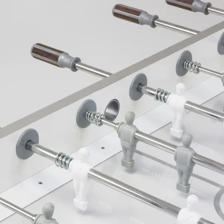 Calciobalilla Bianco con Aste Rientranti Biliardino in MDF Melaminico
