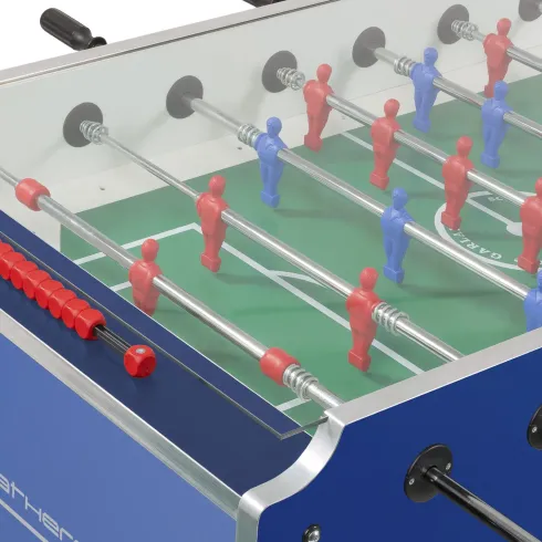 Calciobalilla Blu con Vetro Superiore Biliardino Impermeabile da Esterno