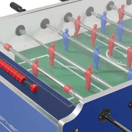 Calciobalilla Blu con Vetro Superiore Biliardino Impermeabile da Esterno