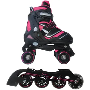 Pattini Bambini 2 in 1 S 30-33 Trasformabili a Rotelle in Linea Fucsia