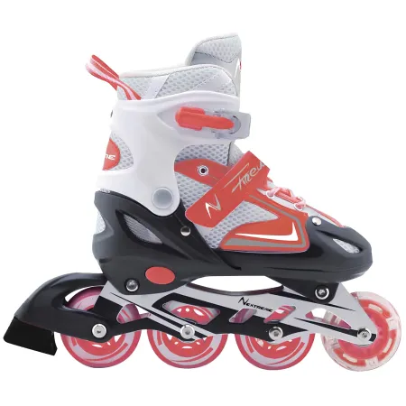Pattini in Linea Bambini Regolabili 38-41 Rosso con Cuscinetti ABEC 7