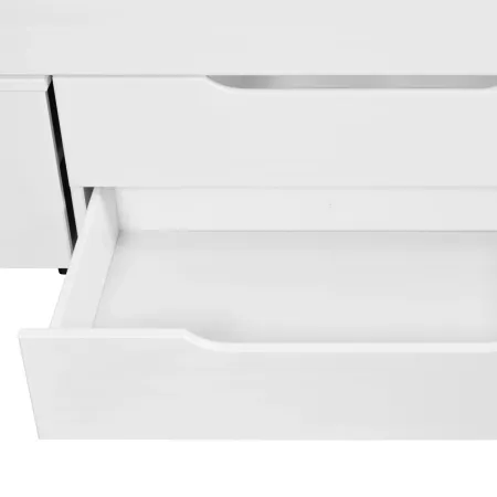 Letto Singolo 90x200 cm in Legno Bianco Cassetti Comodino Estraibili