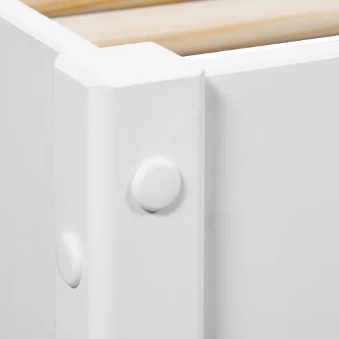 Letto alla Francese 140x200 cm in Pino Massello Bianco con Testiera