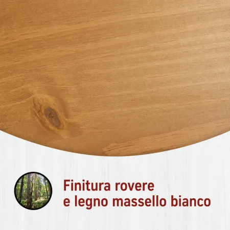 Letto Una Piazza e Mezza 120x200 cm in Pino Massello Bianco Rovere