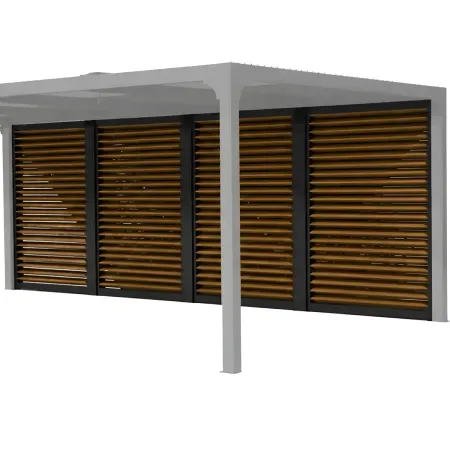 3 Veneziane in Alluminio Effetto Legno Pergola Bioclimatica Lato 3,6 m