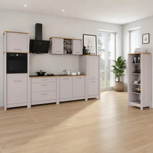 Mobile da Cucina per Lavello Lavastoviglie Modulare Beige Rovere 2 Ante