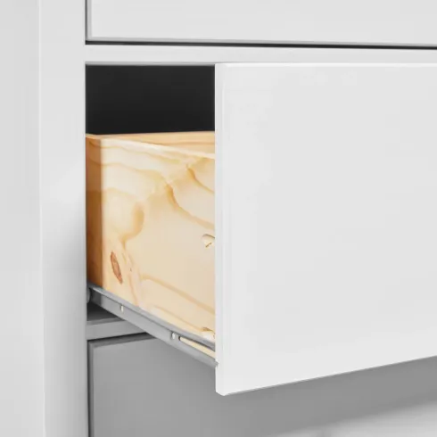 Cassettiera Credenza da Cucina 4 Cassetti in Legno Bianco Moderna