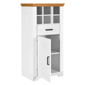 Mobile Bar Armadio da Cucina Portabottiglie in Legno Bianco Rovere 2