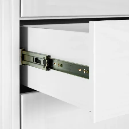 Mobile TV da Soggiorno in Legno Bianco Cassetti Vani da Appoggio