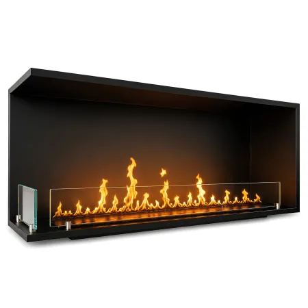 Camino a Bioetanolo Angolare Sinistro da Incasso 120 cm 4 kW Nero