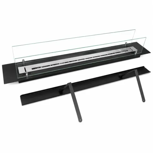 Bruciatore Camino a Bioetanolo da Incasso 120 cm con Vetri Temperati