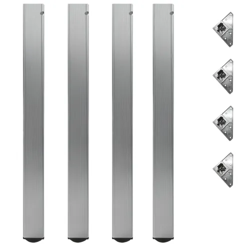Tavolo Rotondo da Pranzo 120x120 cm Bianco Gambe Alluminio Regolabili
