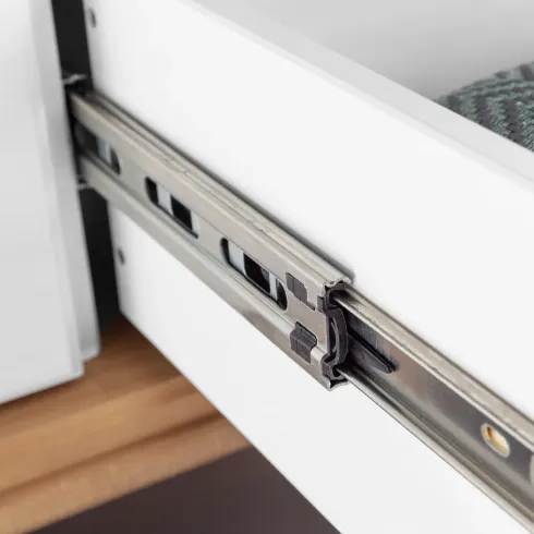 Armadio a 2 Ante con 2 Cassetti Camera da Letto in Legno Bianco Rovere