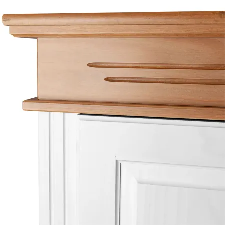 Credenza da Cucina in Legno Massello Bianco Rovere 3 Ante 3 Cassetti