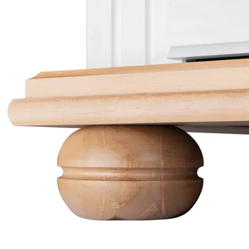 Credenza da Cucina in Legno Massello Bianco Rovere 3 Ante 3 Cassetti