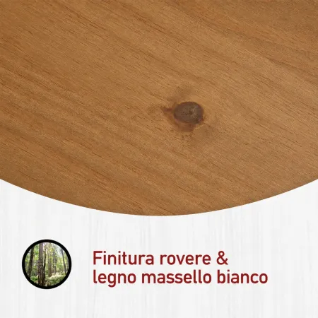 Credenza da Cucina in Legno Massello Bianco Rovere 3 Ante 3 Cassetti