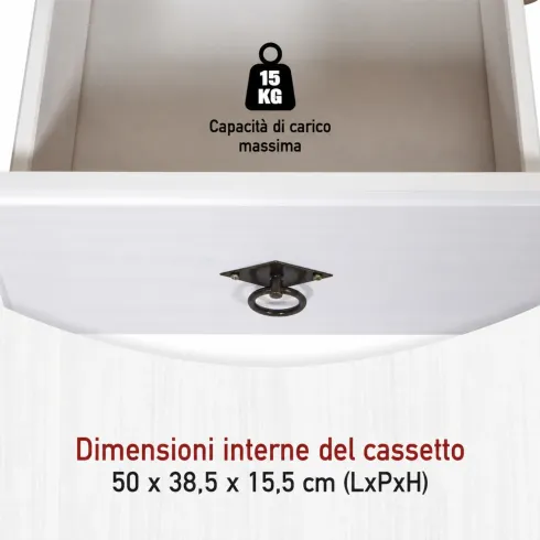 Mobile Porta TV con 2 Ante Cassetto Legno Bianco Rovere da Soggiorno
