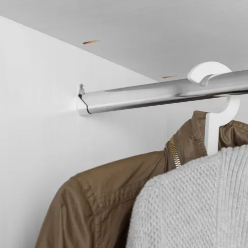 Armadio a 2 Ante con 2 Cassetti Camera da Letto in Legno Bianco Grigio
