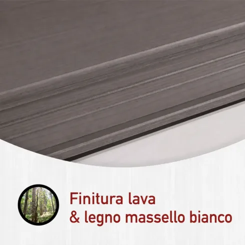 Tavolo da Pranzo Bianco Grigio 160x90x77 cm in Legno Massello