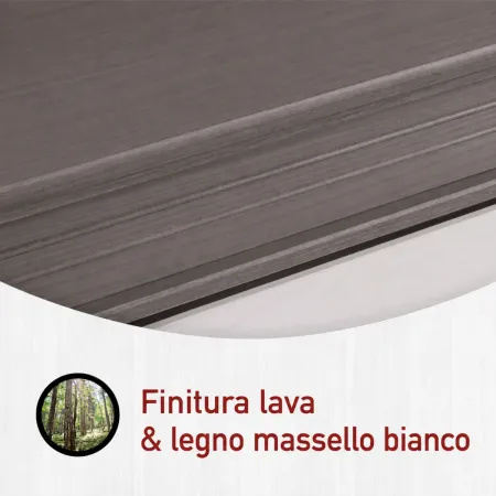 Tavolo da Pranzo Bianco Grigio 160x90x77 cm in Legno Massello