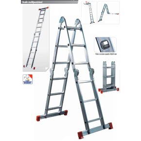 Facal Scala Multifunzione Alluminio Pieghevole Ponteggio a Libretto Telescopica